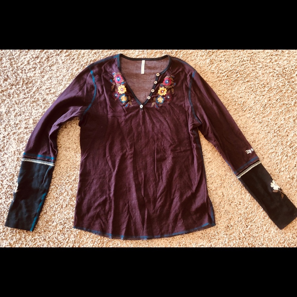 Alp-n-Rock Autumn Flowers Women’s Henley Shirt